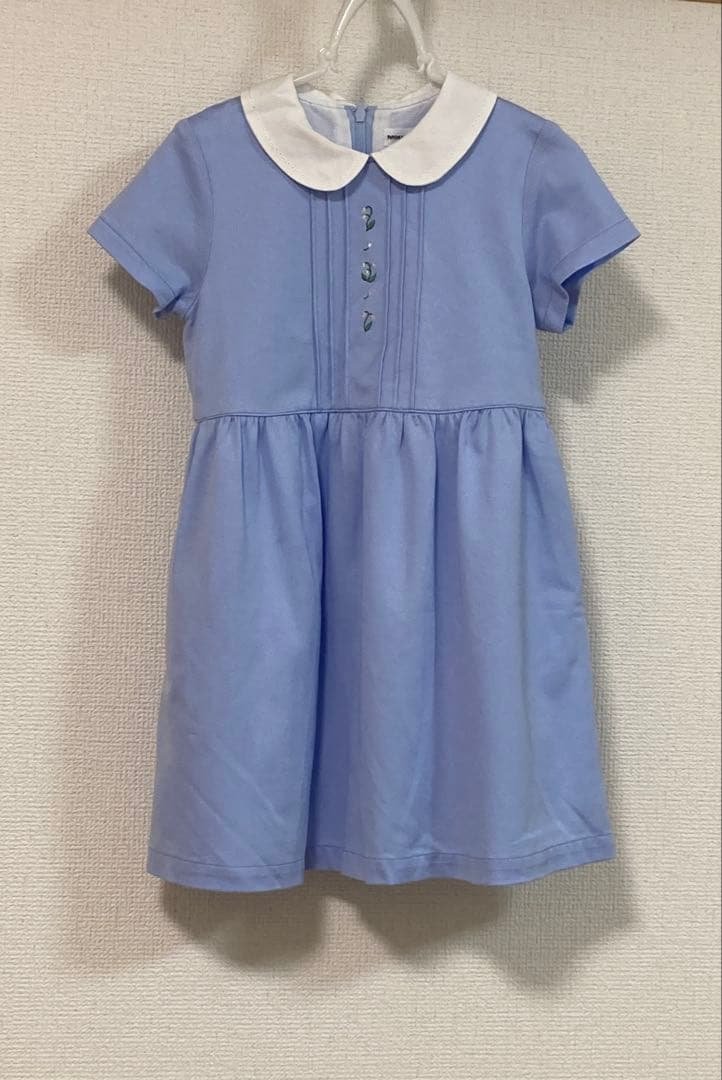 MIKI HOUSE 水色 襟付き半袖　フォーマル　ワンピース 110