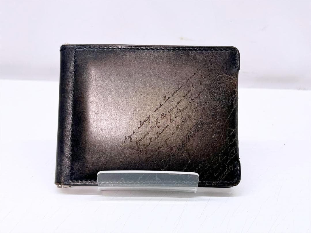 良好品　ベルルッティ　アッサオ　スクリットレザー　マネークリップ