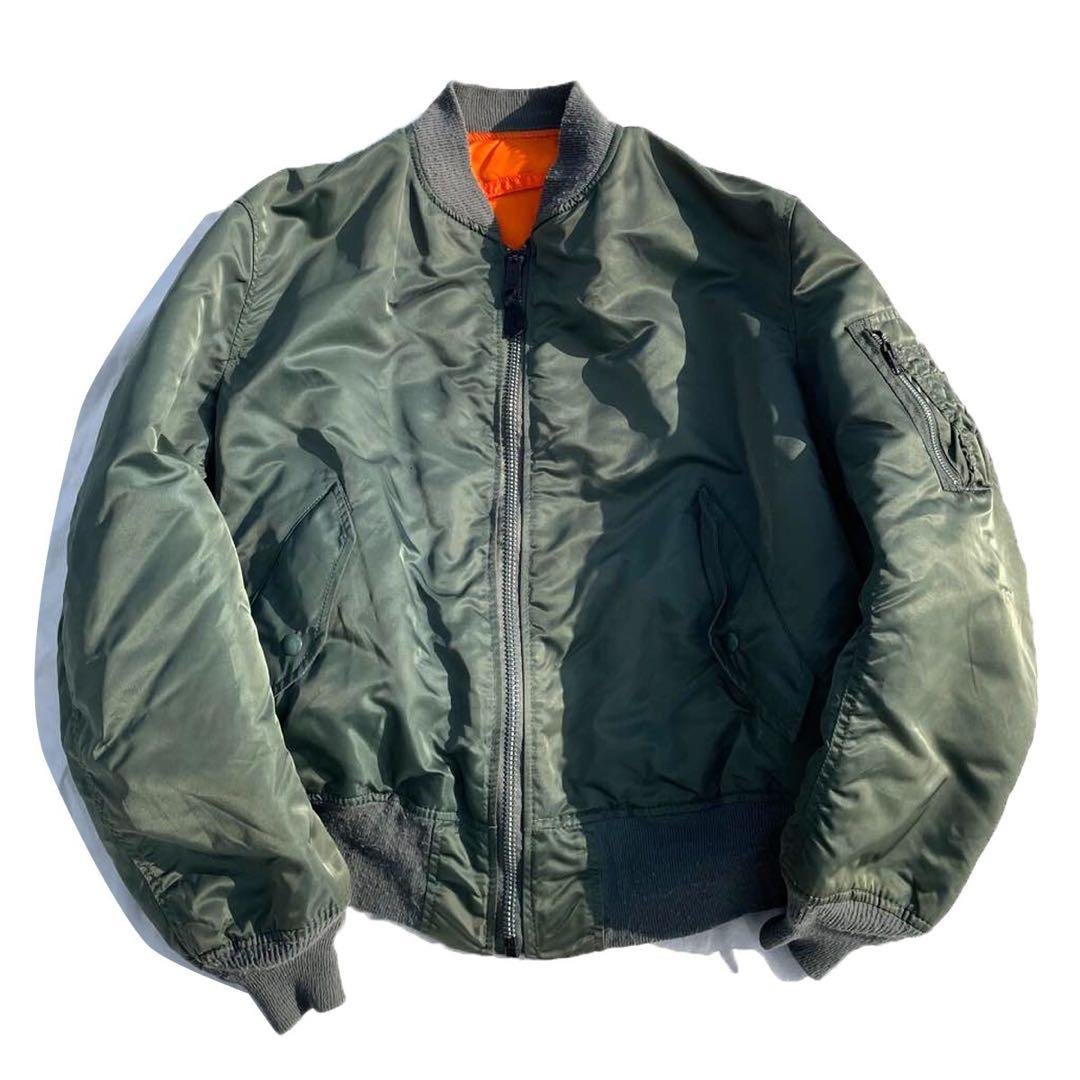【90s】USA製 ALPHA MA-1 フライトジャケット カーキ L