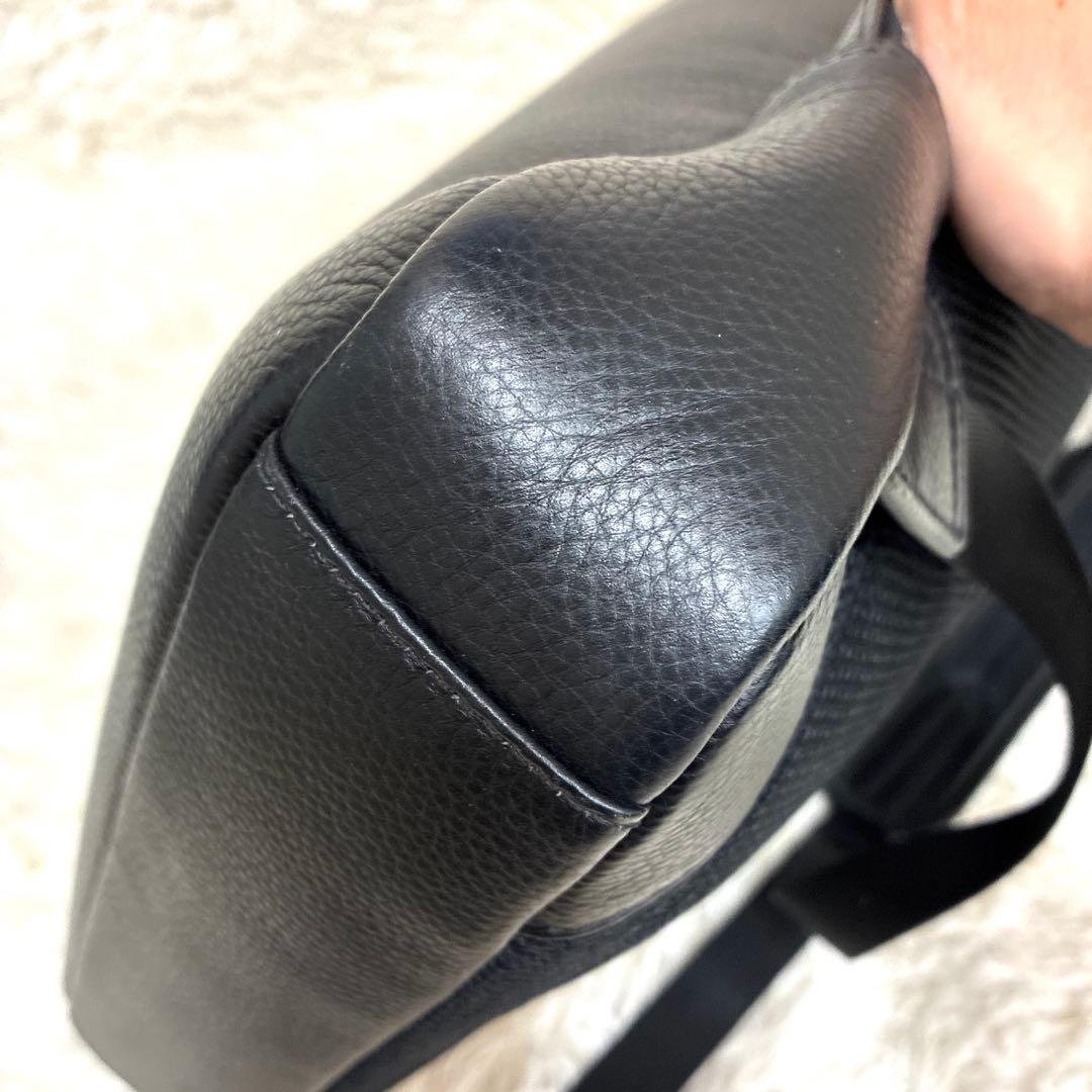 美品 MURA ムラ リュックサック レザー シボ革 肩掛け 黒 A4可 大容量