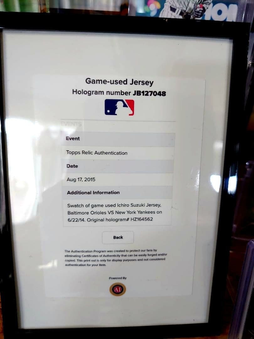 【激レア】イチロー 実使用ユニフォーム封入 ジャージカード topps