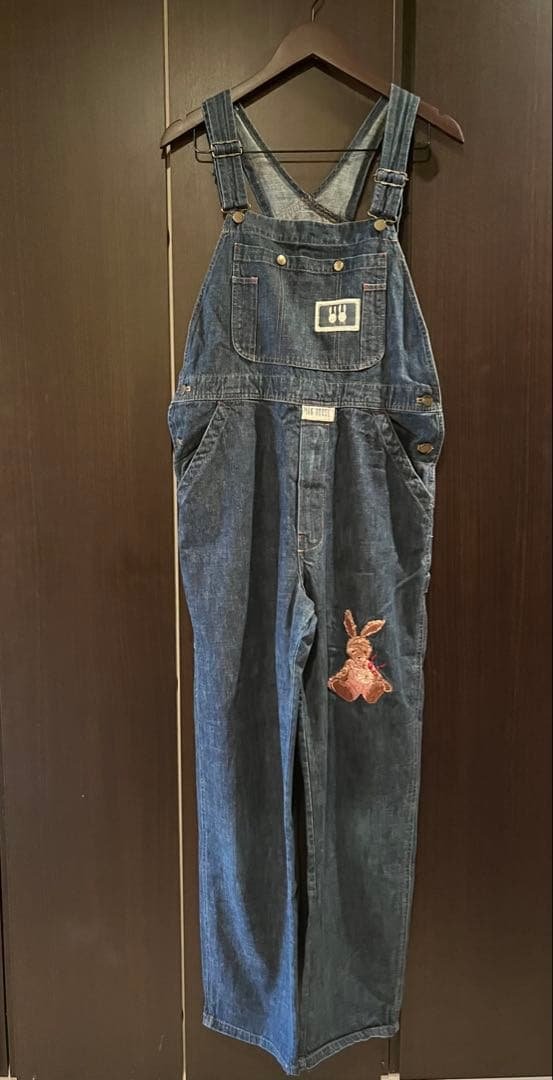 ピンクハウス　ウサギ刺繍 デニムオーバーオール　サロペット