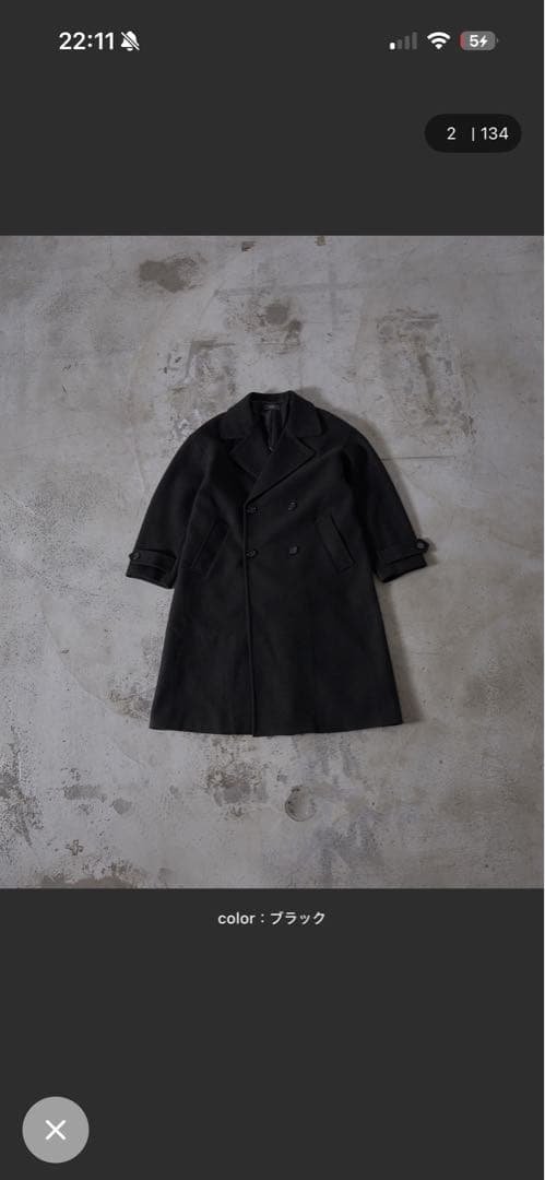 最終値下げ【CLEL】テックメルトンルーズ ダブルチェスターコート