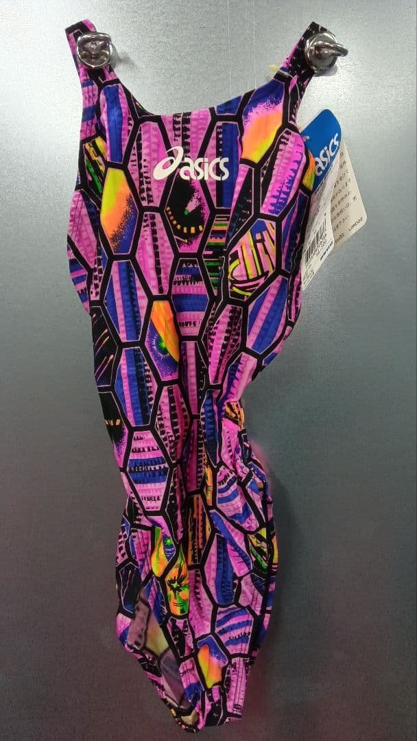 asics スイムスーツ 幾何学模様 ピンク　ハイドロcd