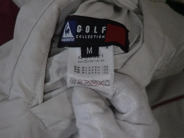 60951　ルコック　ゴルフ用リバーシブルベスト　白×ワインレッド　M