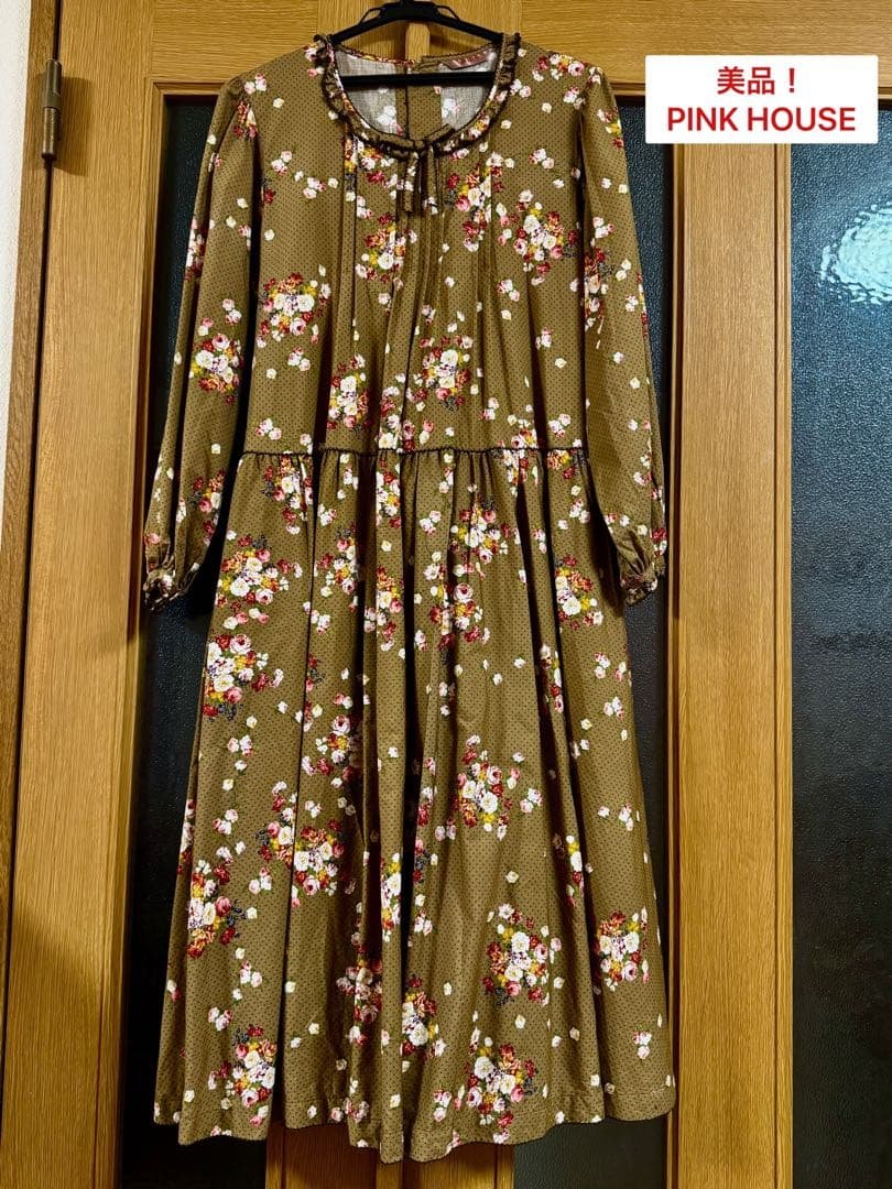 美品！PINK HOUSE バラ柄ワンピース