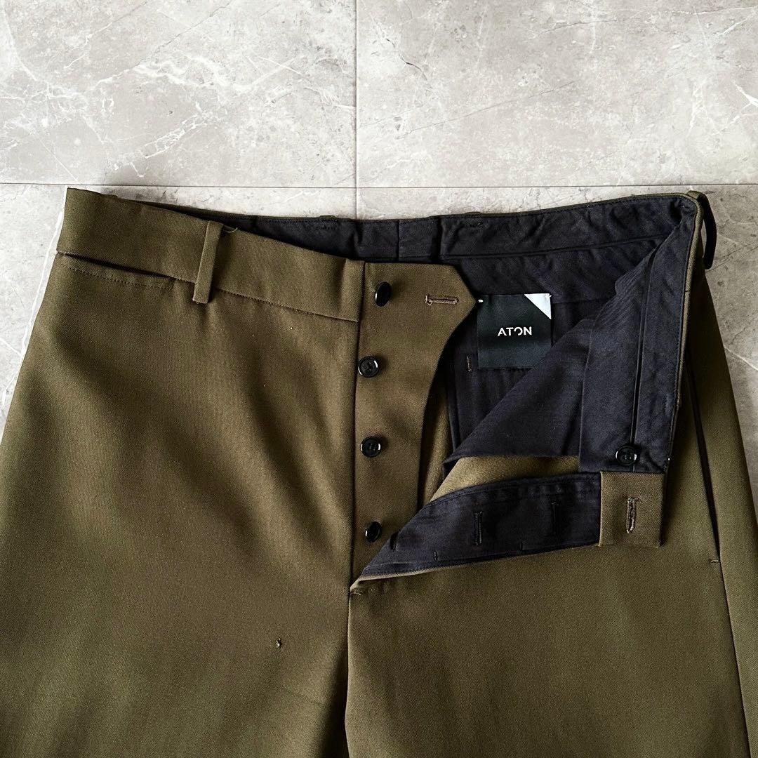 ATON BACK SATIN BASIC PANTS スラックス サイズL 6