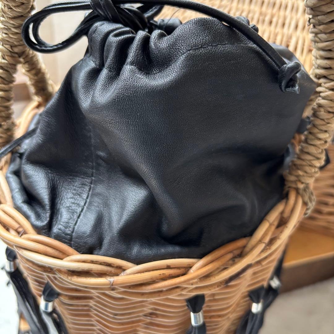 美品　LUDLOW ラドロー フリンジバスケット 黒