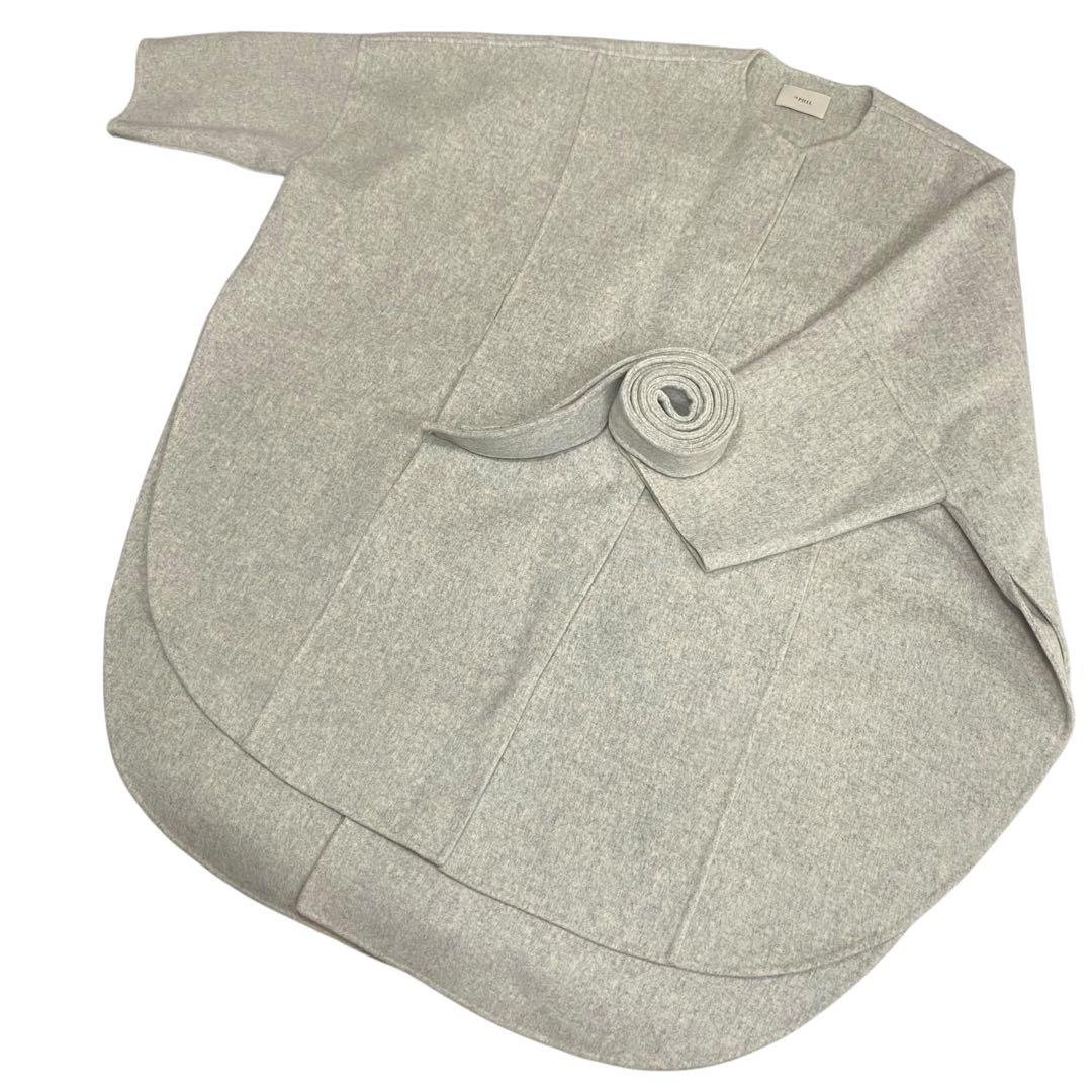 ルフィルLE PHILソフトウールリバーポンチョ ライトグレー