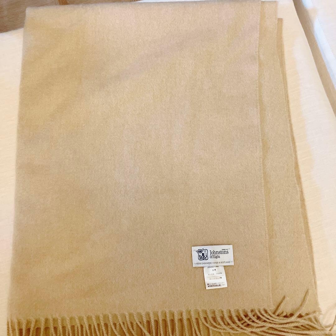 ジョンストンズ カシミヤ100% 大判ストール　ベージュ