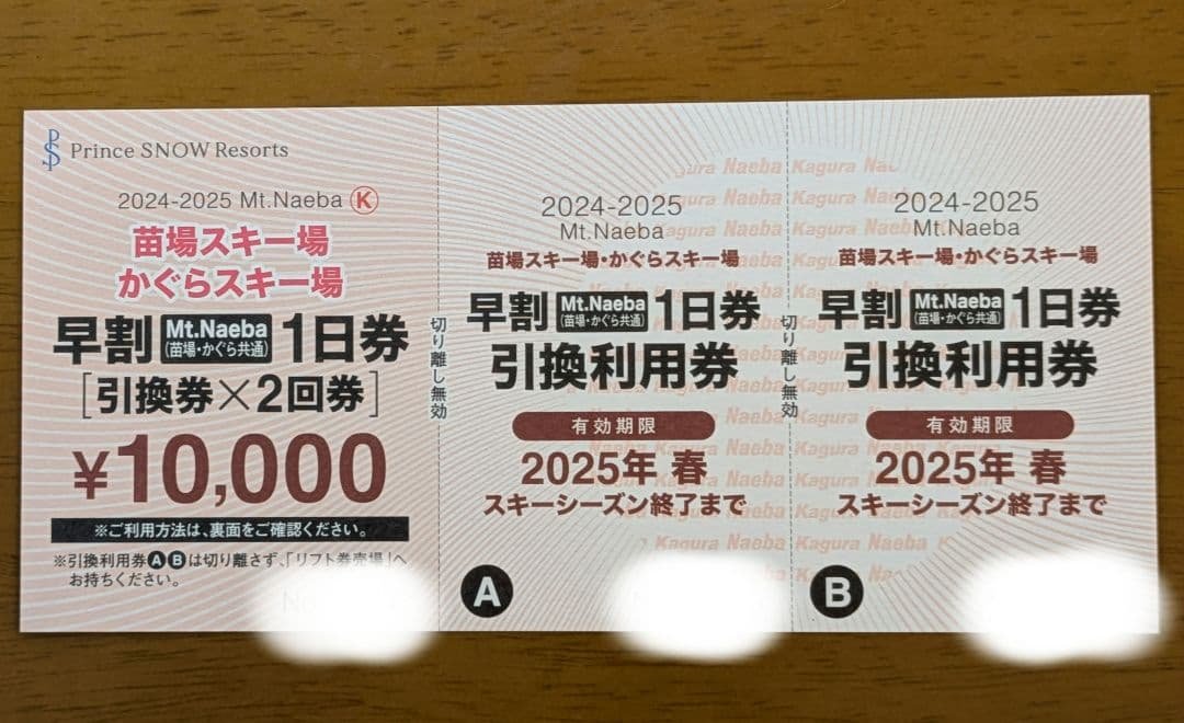 かぐらスキー場 1日券×2枚