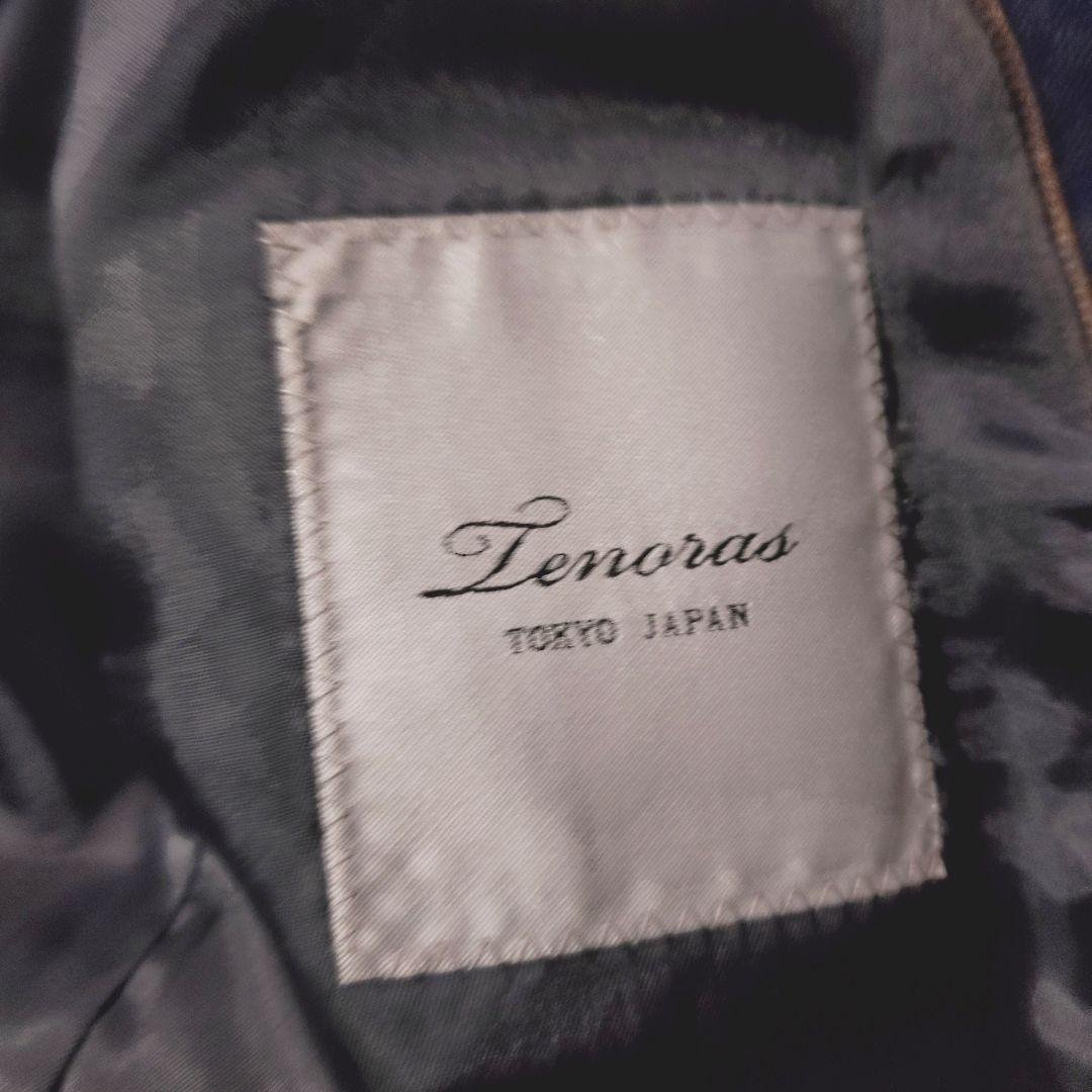 美品 MEN’S TENORAS スリーピース ブロックチェック ネイビー