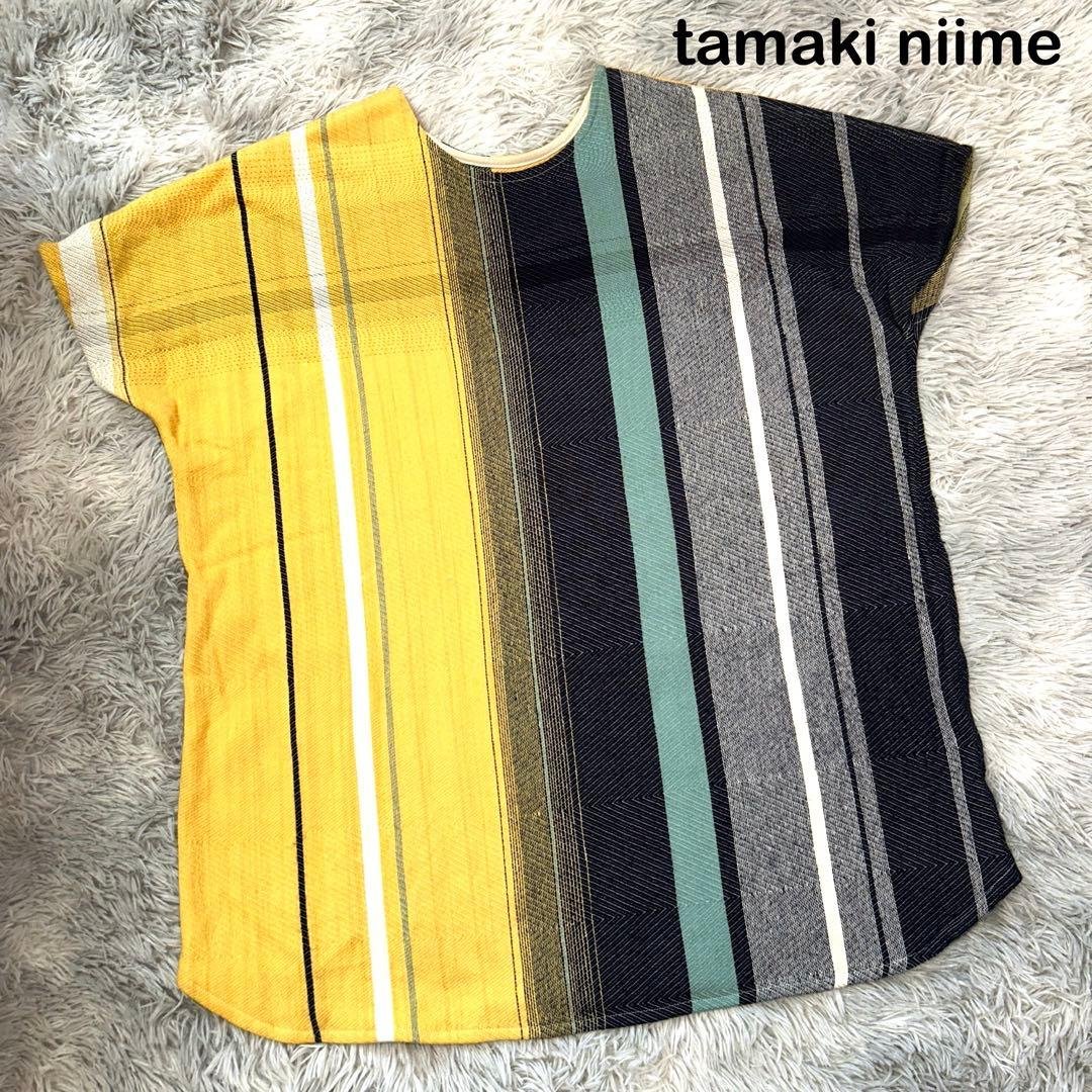 【美品】tamaki niime wool fuwa-T SHORT イエロー