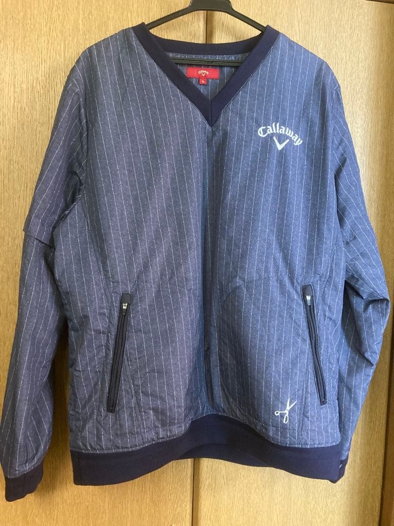 【キャロウェイ】レッドレーベルVネックブルゾン　2way 3Lサイズ　中綿　刺繍