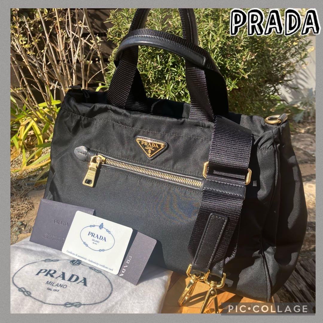 ✨極美品✨PRADA プラダ ナイロン ギャザー ショルダーバッグ 7-39