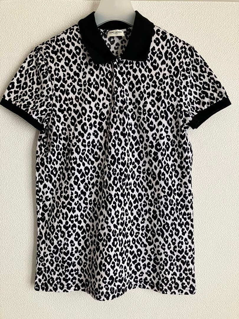 SAINT LAURENT ポロシャツ レオパード 豹柄 サンローランパリ S
