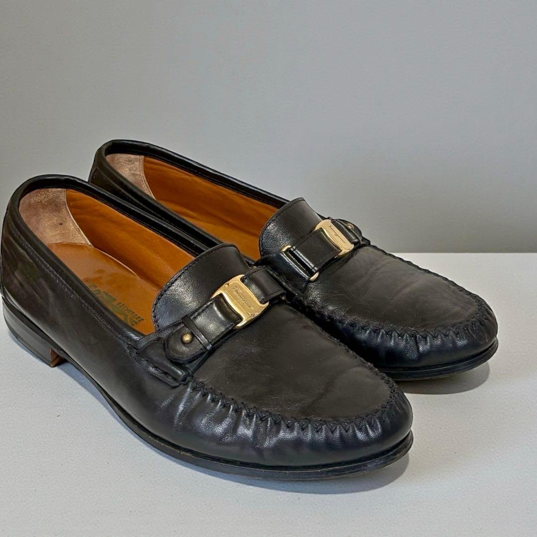 Ferragamo フェラガモ ヴァラリボンローファー 黒 9EE 27㎝ 美品