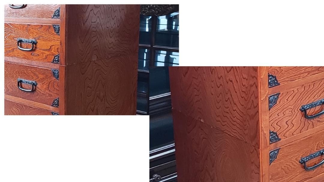 oko　E3　鍵付き 2分割 時代箪笥