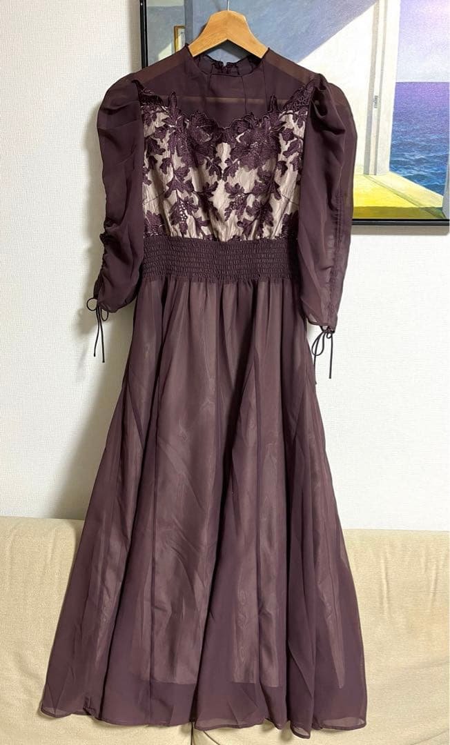 niana レースフラワーオーガンジードレス