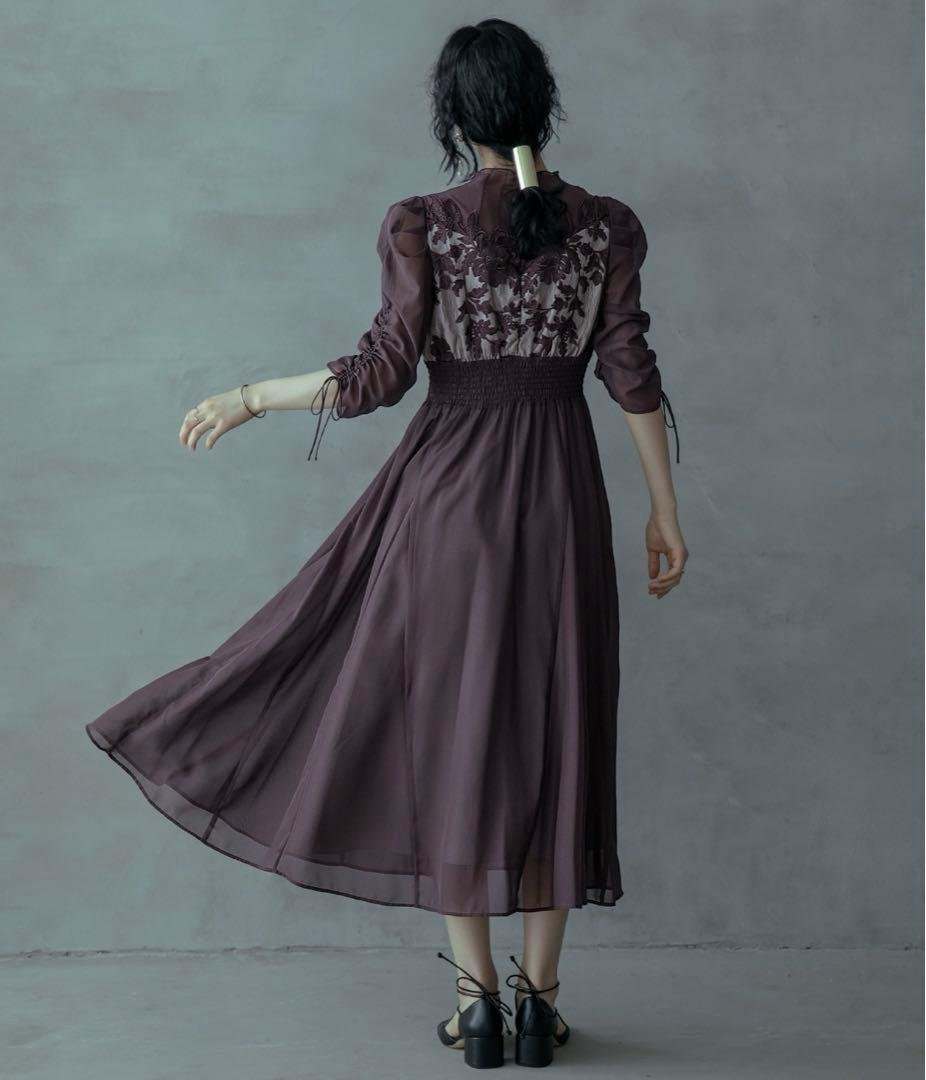 niana レースフラワーオーガンジードレス