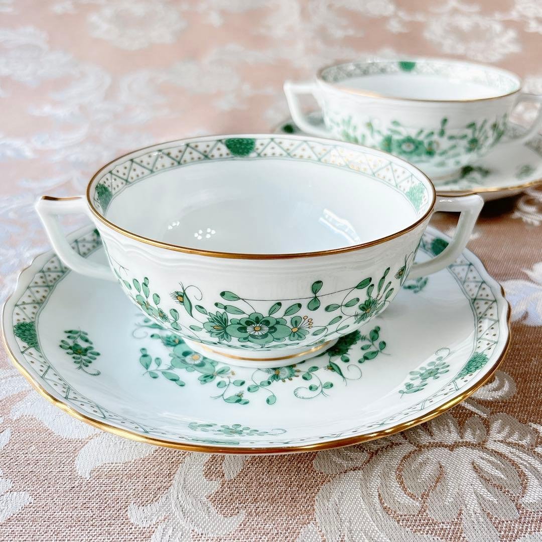 レア美品❤️レイノー❤️リモージュ❤️インドの華❤️スープカップ❤️ダブルハンドル❤️6客