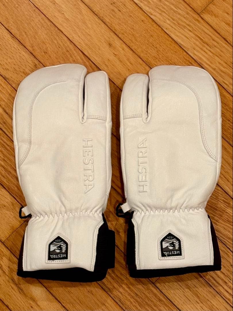 【週末限定】HESTRA ヘストラ スリーフィンガー ホワイト サイズ6