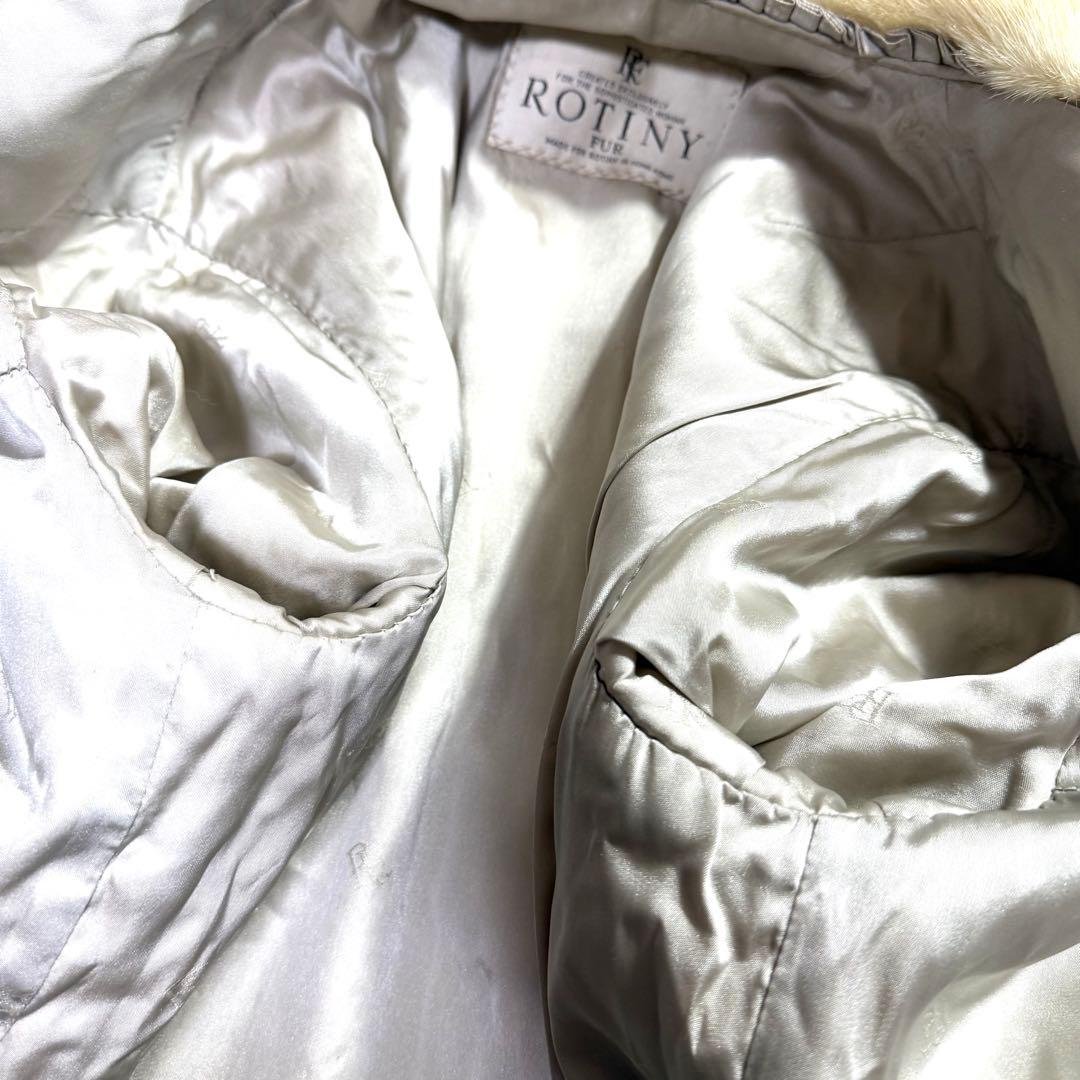 美品✨ ROTINY パールミンク ファーコート ハーフ丈 なめし柔らか M