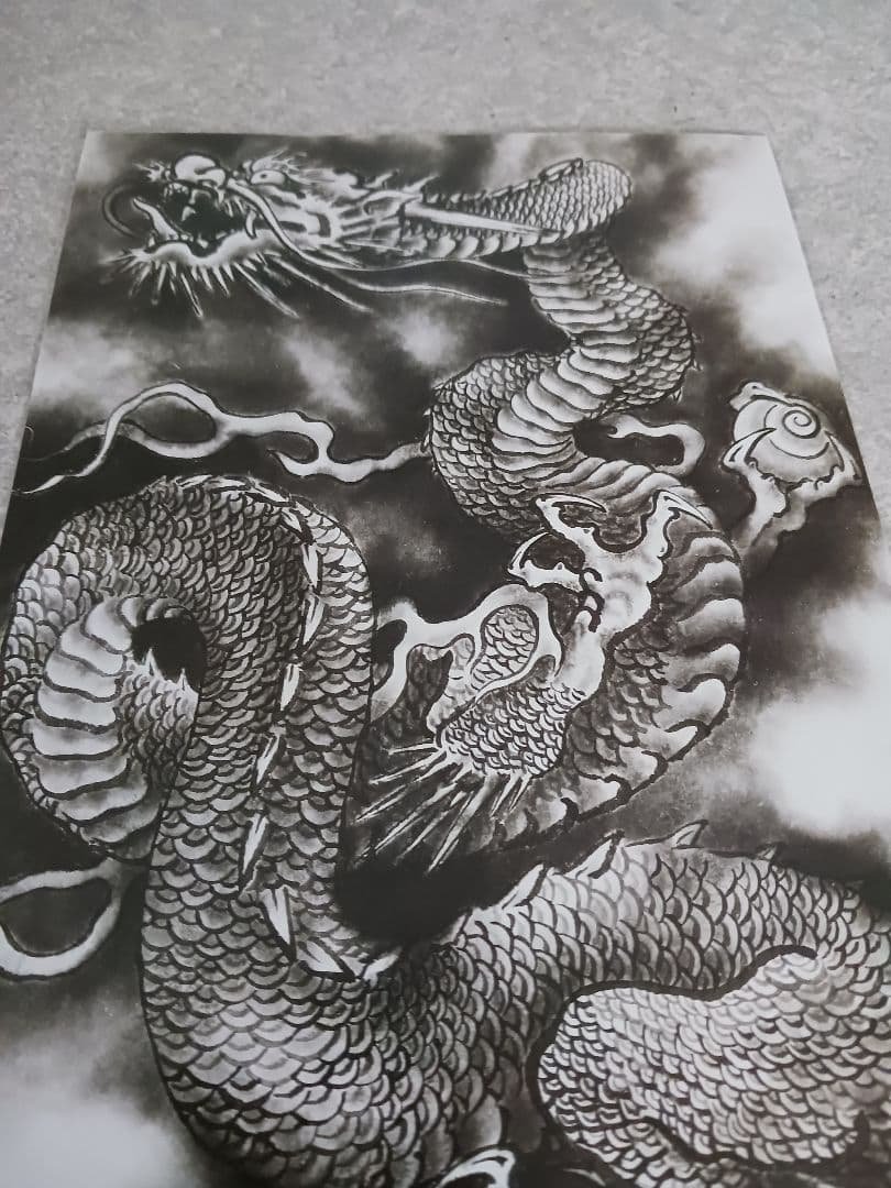 加藤龍山　日本画「福龍」と水墨画昇龍のポスターのセット