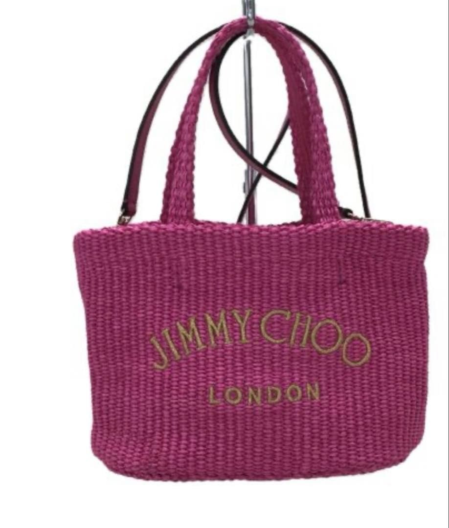 JIMMY CHOO ピンク かごバッグ