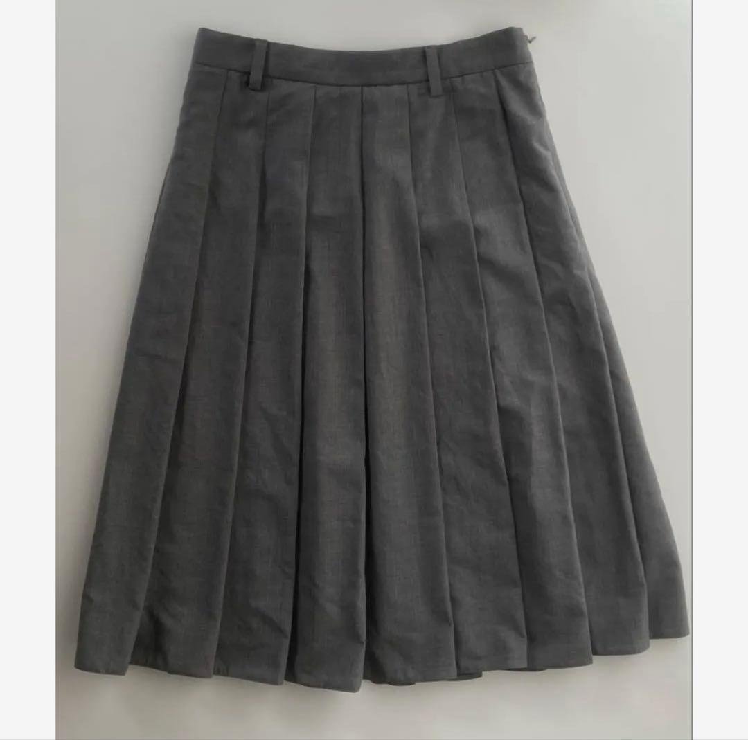 スカート Prada 2024 gray pleated flannel skirt