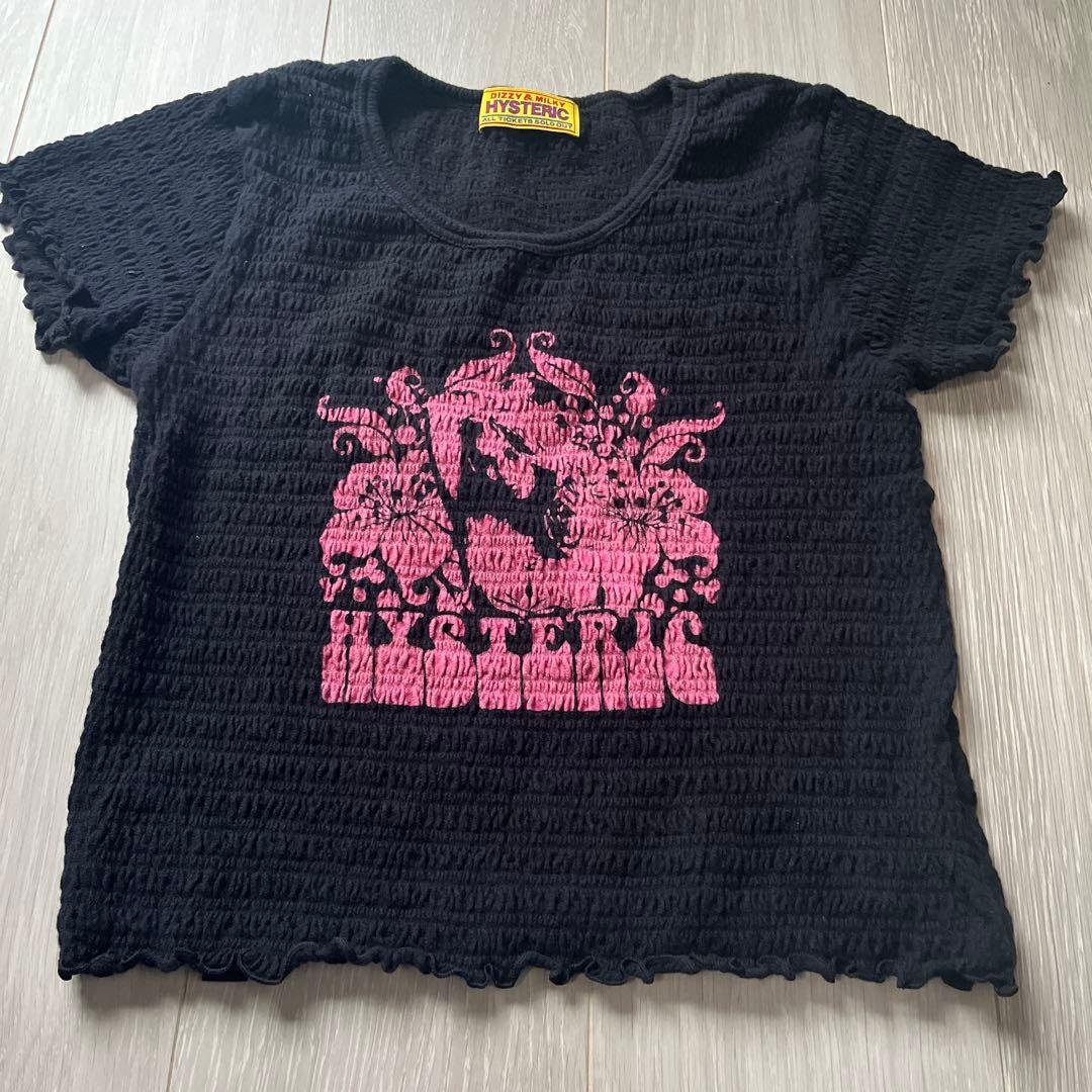 MYSTERIC 黒 プリント Tシャツ サイズフリー