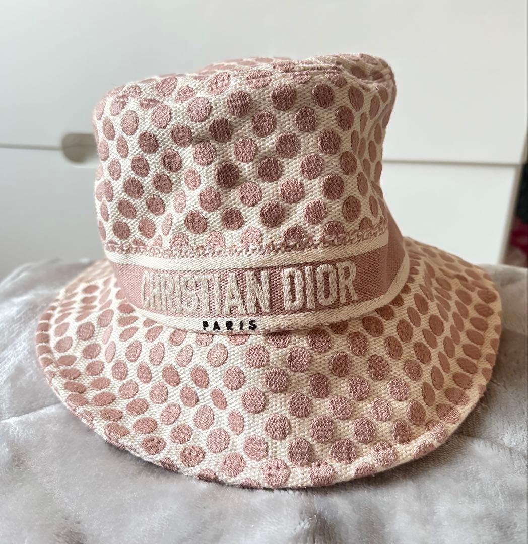 Christian Dior ドット柄 バケットハット 57cm
