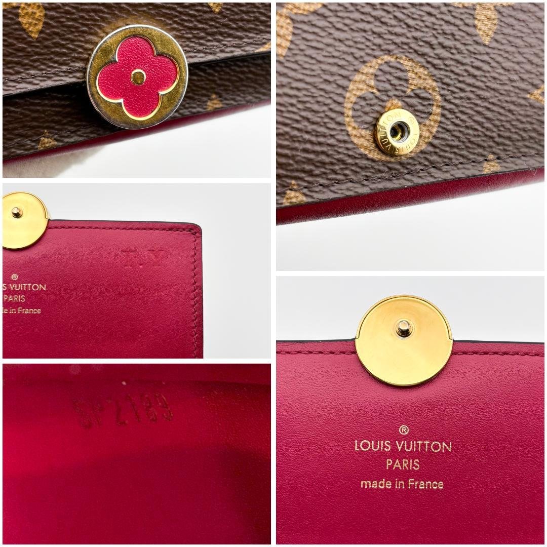 みぃ ルイヴィトン ポルトフォイユ フロール コンパクトフューシャ