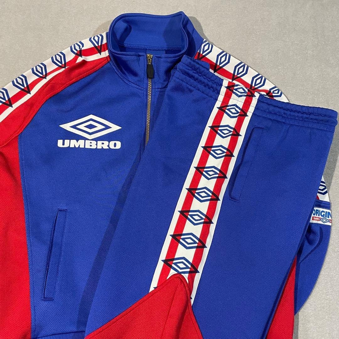 【90s】UMBROトラックセットアップ M 青赤白/アンブロ/ジャージ