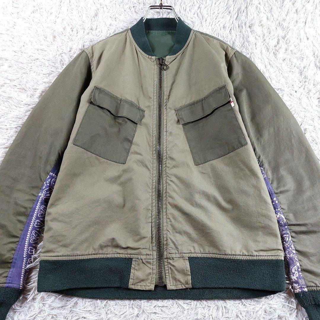 美品 ウィズリミテッド リバーシブル バンダナ柄 リメイク MA-1 ジャケット
