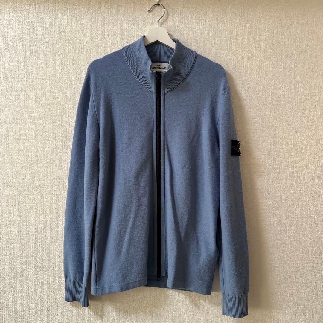 STONE  ジップアップニット ドライバーズニット ブルー