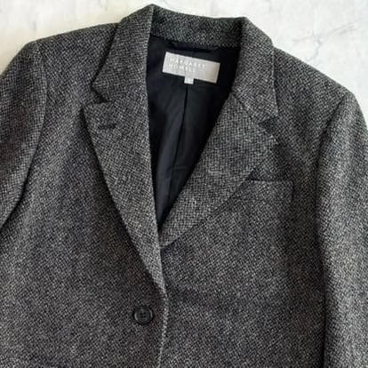 マーガレットハウエル ハリスツイード テーラードジャケット グレー系 Ⅱ tn1