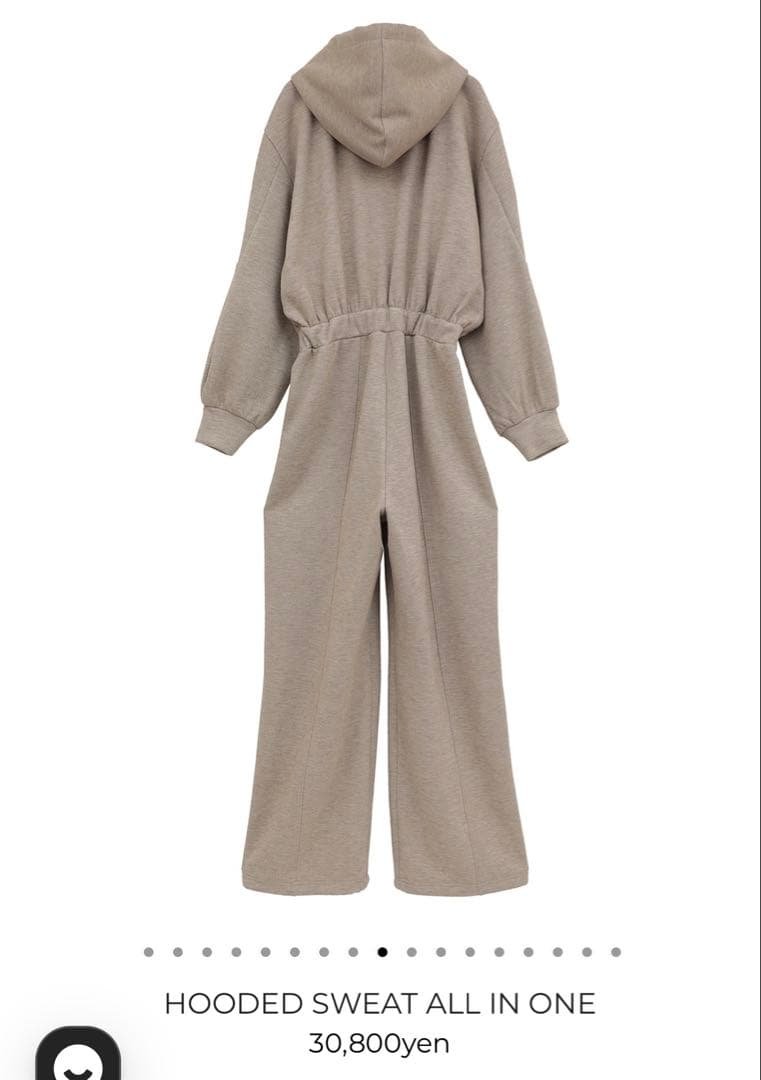 CLANE HOODED SWEAT ALL IN ONE BEIGE 1番