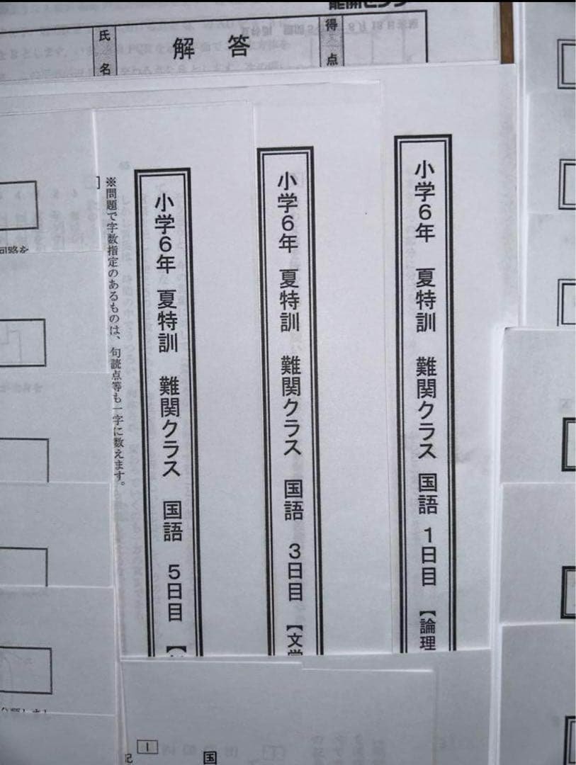 能開センター　2024年度6年　難関クラス　夏特訓(算・国・理)