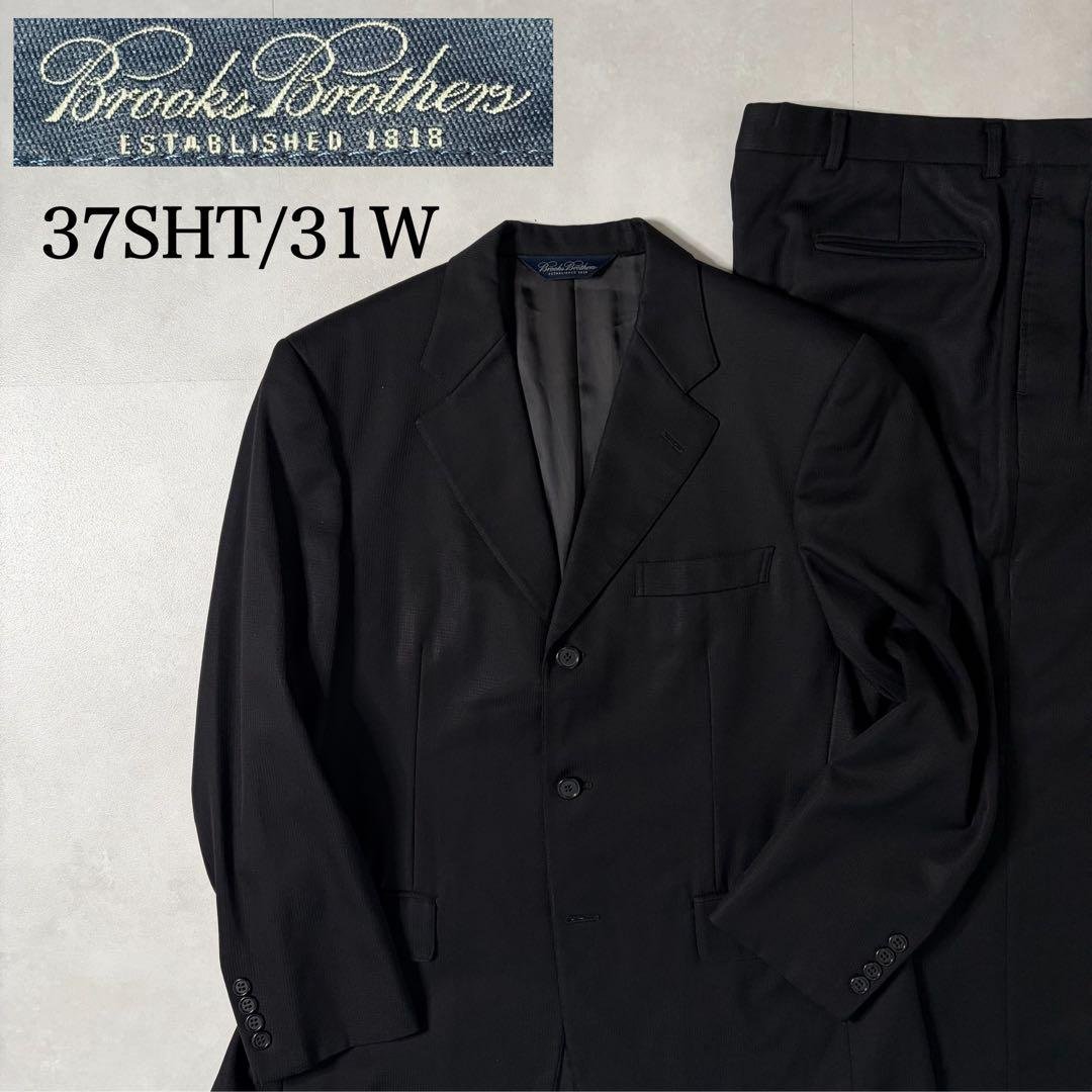 【希少・美品】ブルックスブラザーズ スーツ 国産 Woolmark ブラック L