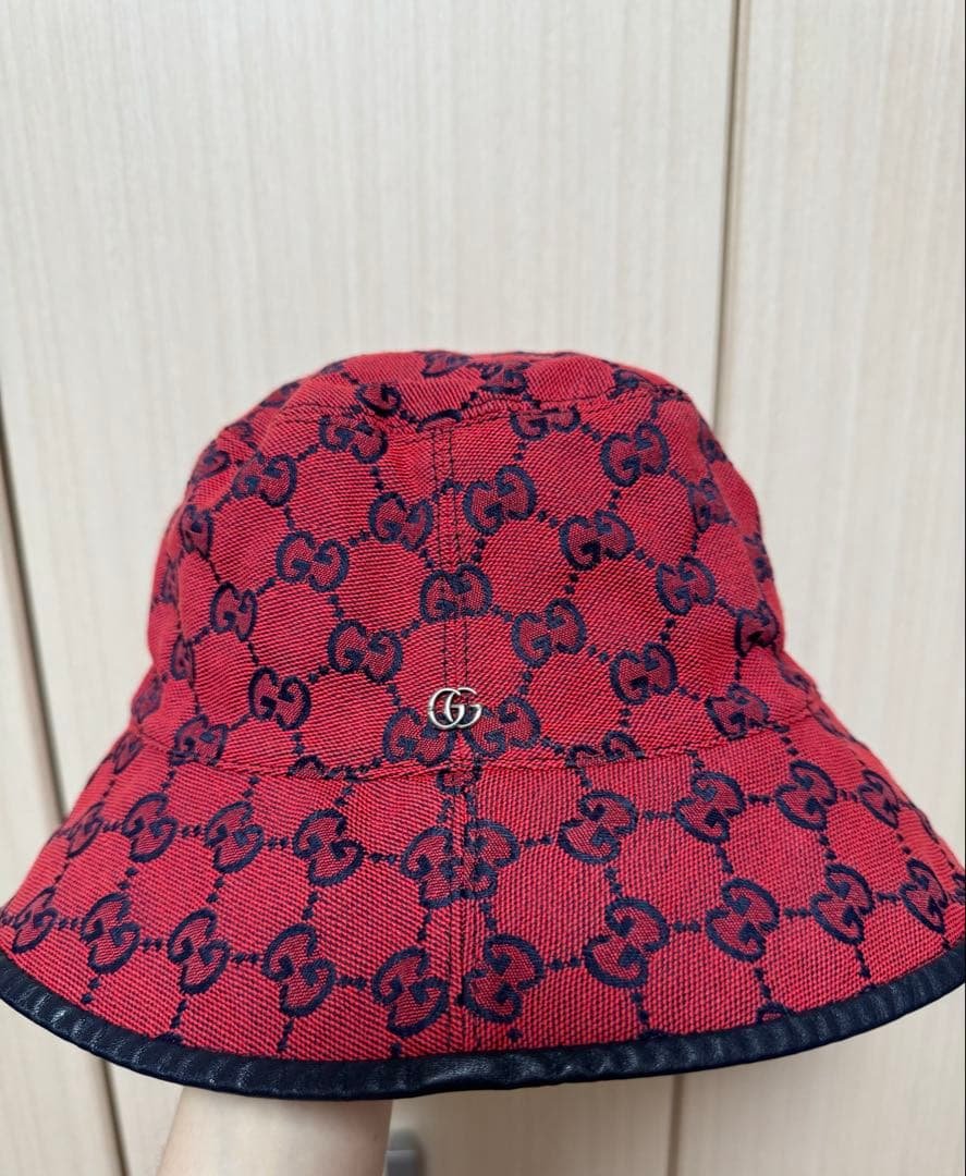 GUCCI バケットハット レッド ネイビー