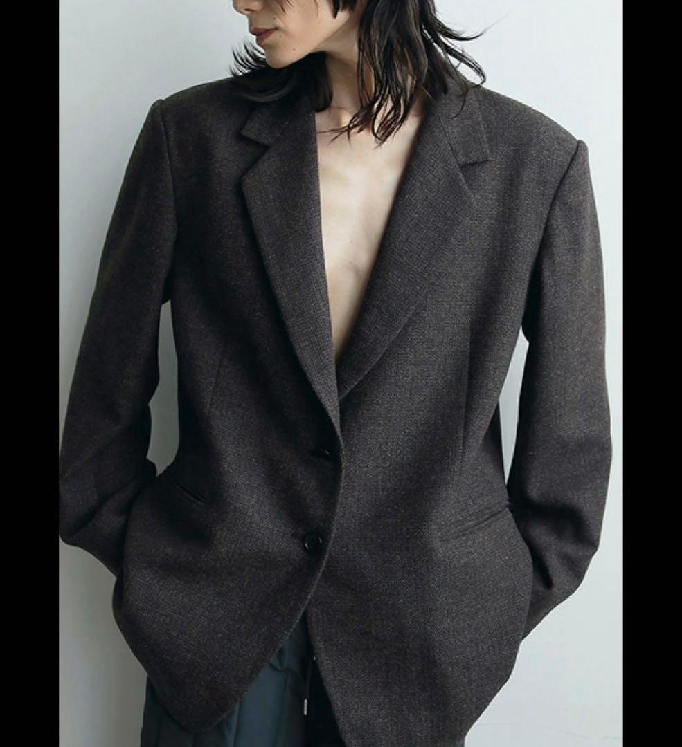 anuke Herringbone Wool Jacket ブラウン 36