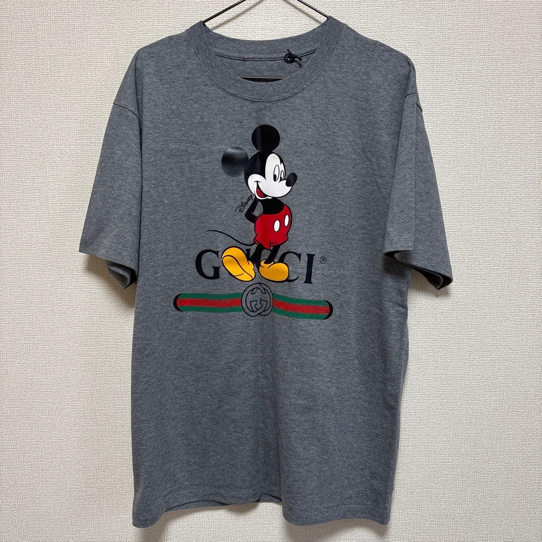 【*神様 GUCCI ミッキーマウス Tシャツ グレー