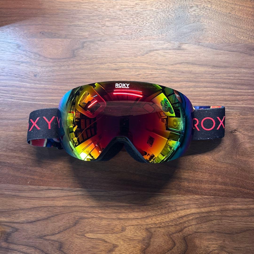 ROXY ミラー加工ゴーグル グラデーションレッド スノーボードスキーゴーグル