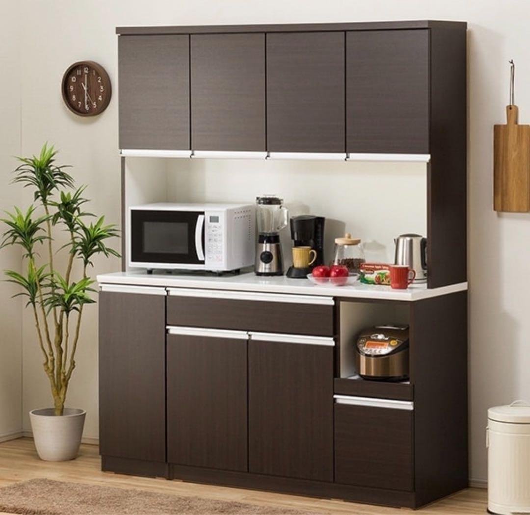 早い者勝ち！　ニトリ　キッチンボード　レジューム　150 ダークブラウン　食器棚