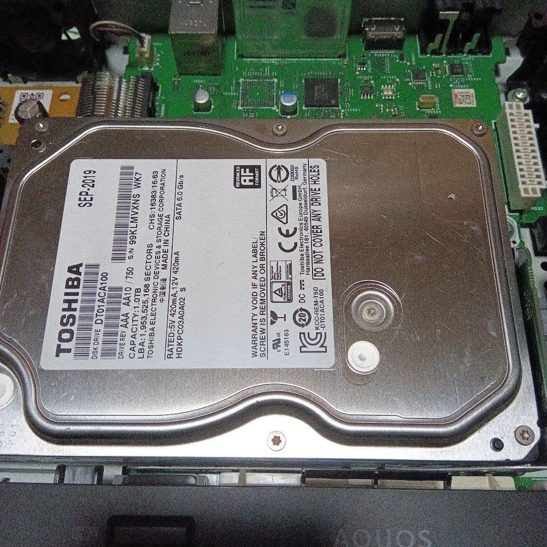 SHARP AQUOSブルーレイ BD-NW1000 HDD新同品交換第3