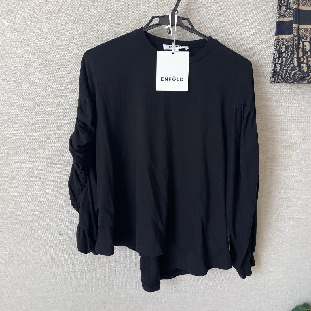 超美品♡エンフォルドENFOLDギャザーモチーフスリーブティーシャツ¥29700