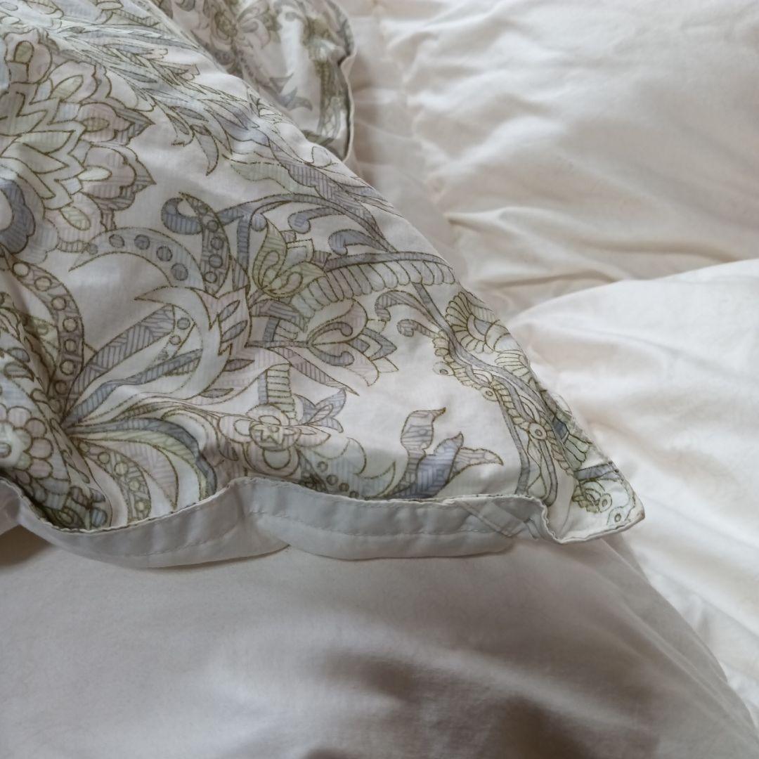 れ*ゆ様 高品質 希少 手摘みホワイトグース 羽毛 西川 掛け布団 花柄 ハンガ