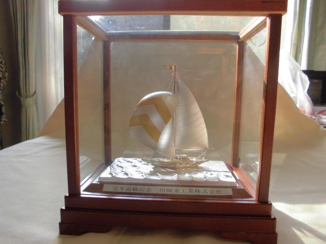 値下1000円【 銀製ヨット7号の置物 】銀製工芸品 TAKEHIKO（武比古）