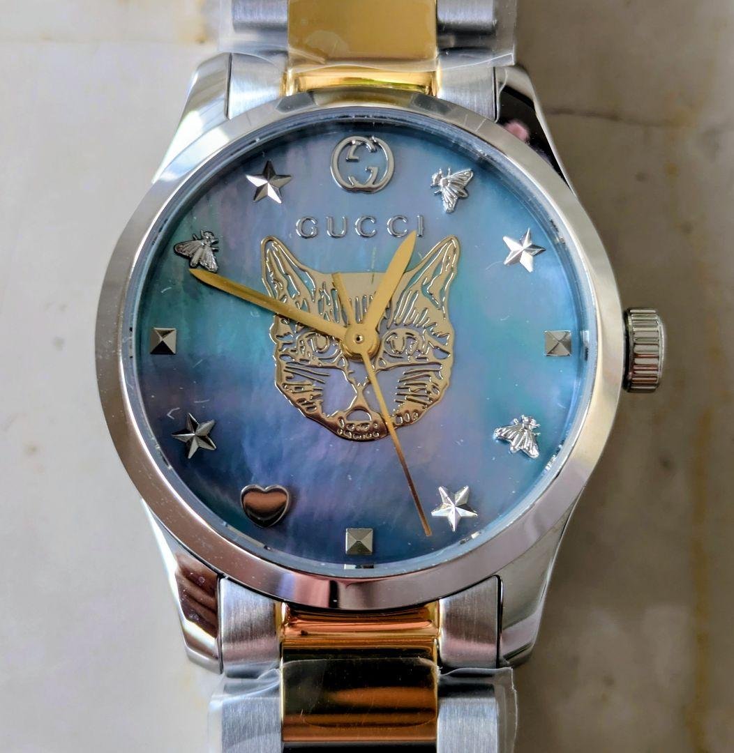 新品未使用　GUCCI　腕時計　ゴールド　猫　YA1265011　グレーシェル